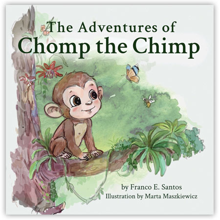 Cover for the first book, The Adventures of Chomp the Chimp